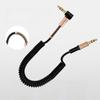1.8m Spring AUX Audio Cable - 3.5mm for Headphones, Speakers, Mic, & Recording