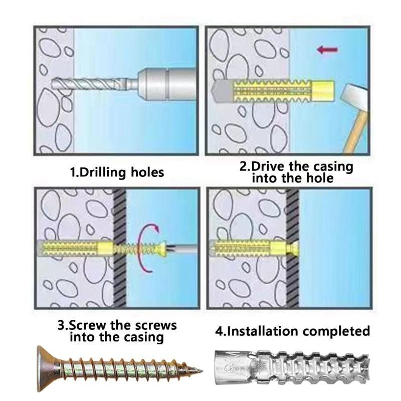 50Pcs Metal Expansion Screws Pipe Drilling Plug High Strength Metal Fasteners Expansion Tube Tapping Screws