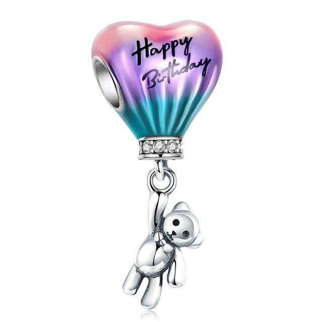 Sellcopperair Balloon Charm Happy Birthday Cake Bead Fit Original Bracelet Diy Women Pendant Accessoriesgift