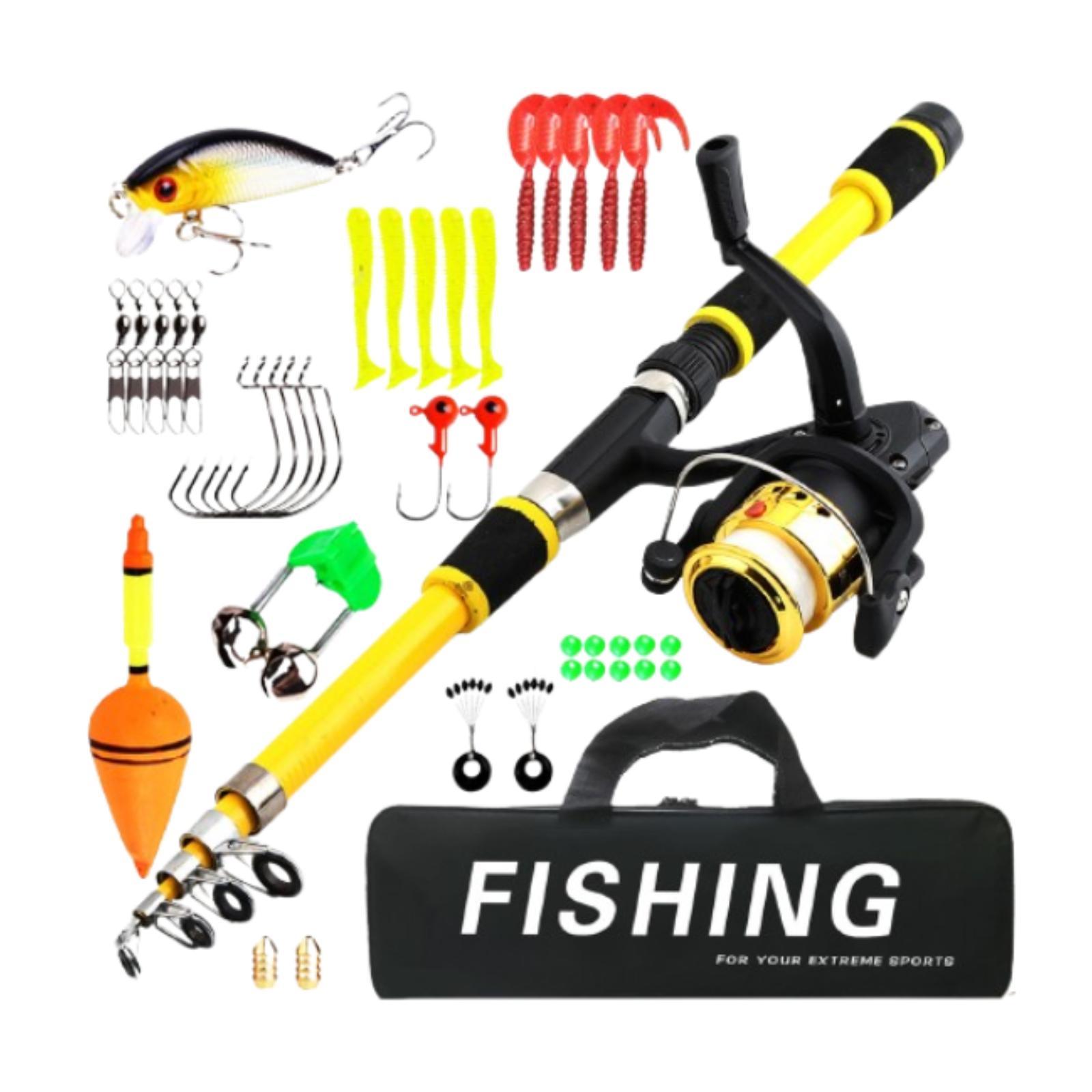 Kids Fishing Pole Fishing Accessories Travel Telescopic Fishing Rod and Reel