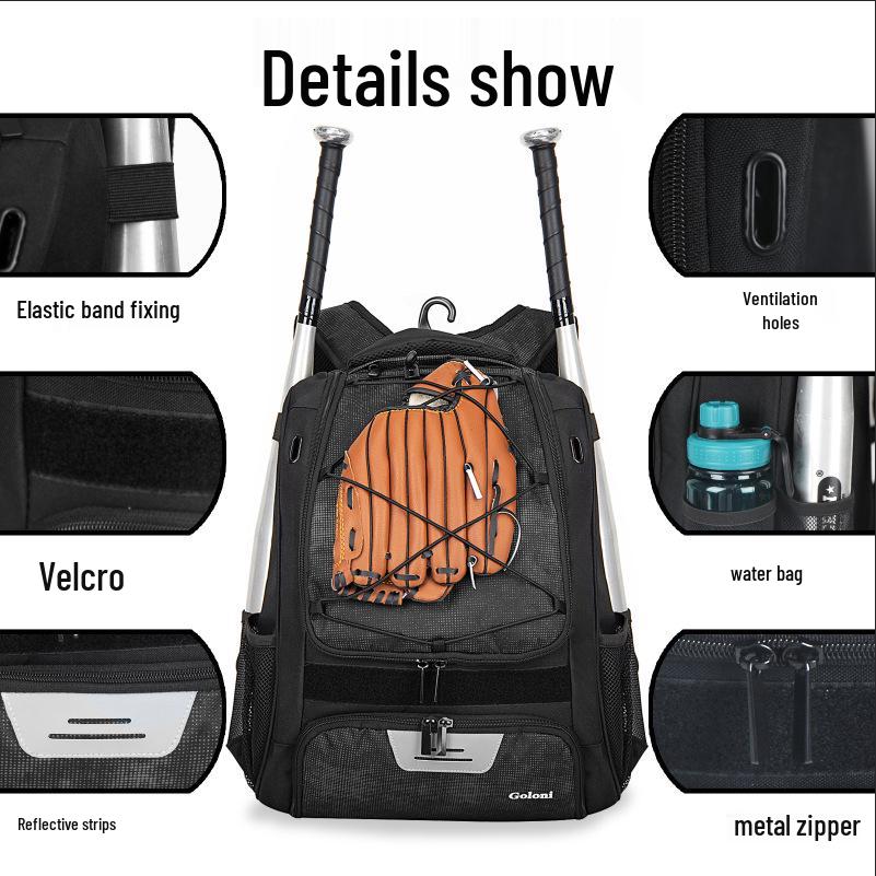 GO Baseball Softball Backpack for Training & Competition - Outdoor Sports Equipment Bag for Children & Adults