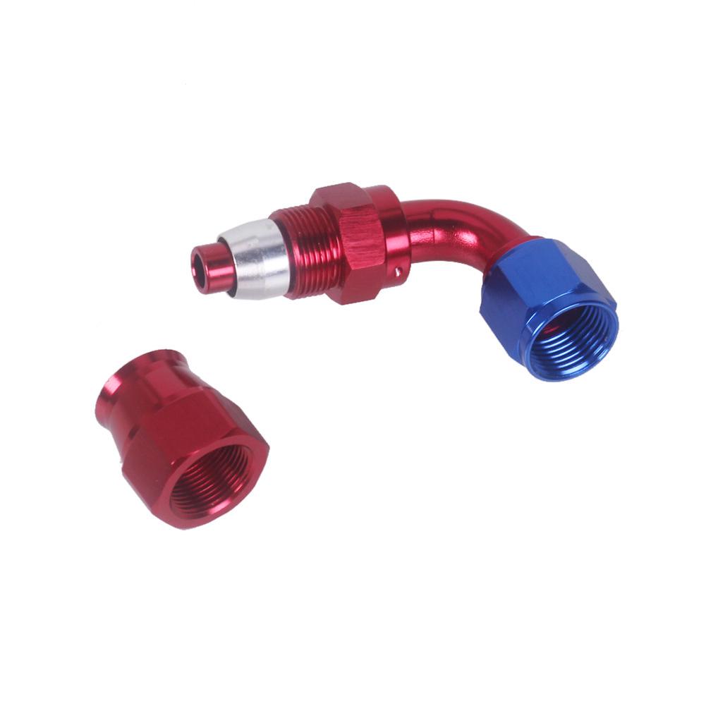 Raccordo Alluminio AN8 90° Nero Per Tubo PTFE – Filetto 3/4-16UNF - Foto 4