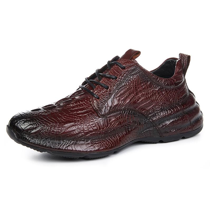 100% Echtes Rindsleder Freizeitschuhe für Herren Krokodilleder Formelle Schuhe Männlich Business Hochzeit Slipper Mode Büroschuhe