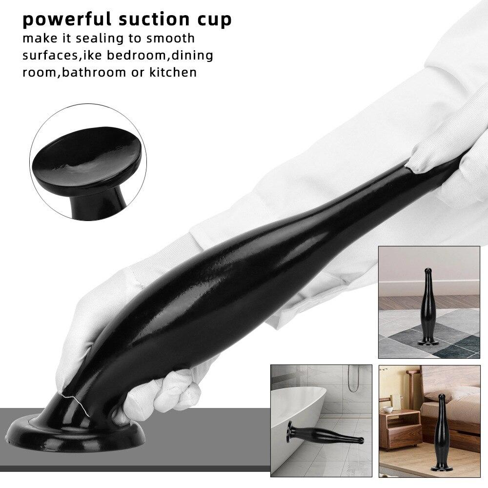 Black Bottle Shape Anal Plug with Sucker Anal Dilator Adult Sex Toy Masturbator Fisting Big Dick Realistic Dildo PVC BDSM