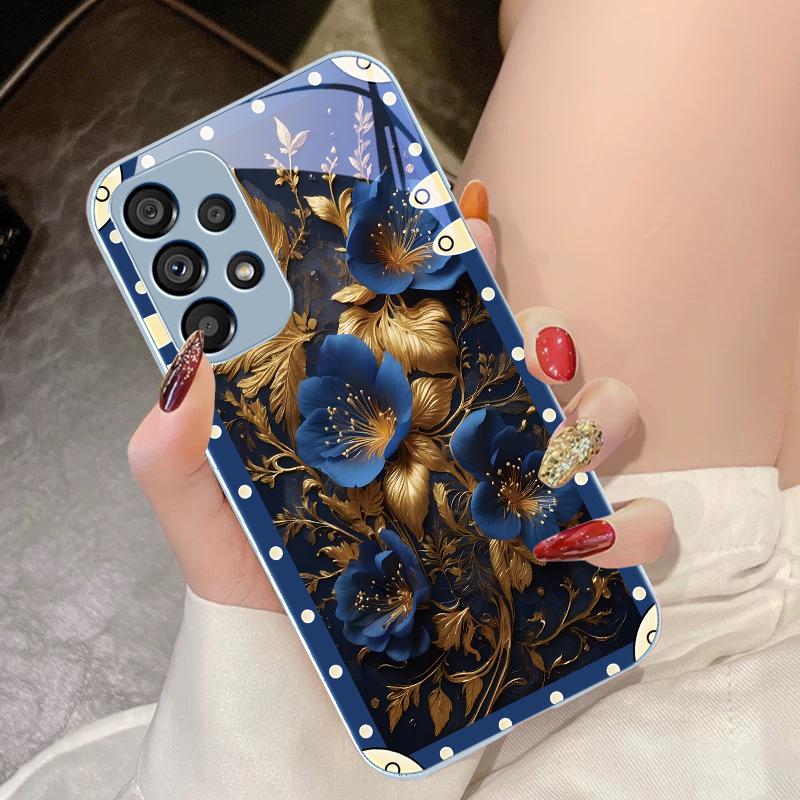 Pudełko Różowe Kwiaty Etui na Telefon ze Szkła Hartowanego dla Samsunga Galaxy S10 4G S20 11E 30 S21 22 S24 Fe Pro S23 S25 Ultra 5G S9