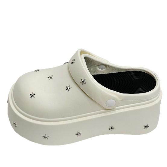 New thick-soled bag head cool slippers for women to wear summer fashion eva heightening hole shoes