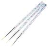 3Pcs Nail Art Liner Brush Acrylic Nail Painting Pen Set Crystal Stripe Handle