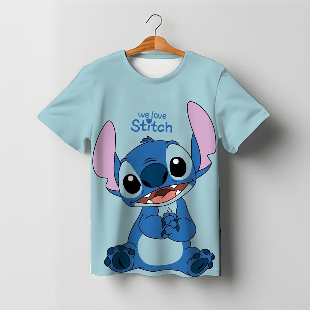 Camiseta Kawaii de Stitch para Niña Ropa de Niña Ropa para Niños Pequeños Camisetas para Niños 2026 Verano Manga Corta Camisetas de Dibujos Animados para Niños Niños