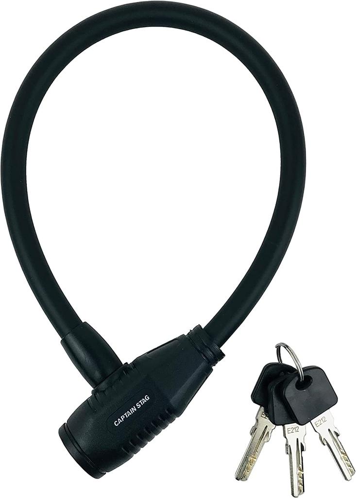 Captain Stag Bicycle Wire Dimple Key 440mm 12mm Matte (CAPTAIN STAG) Lock, Lock, Type, Long, Diameter, Black, Y-7861