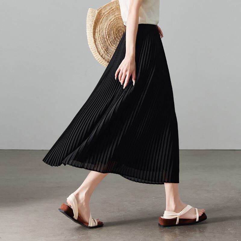 SOFSIL Women s Pleated A-Line Midi Skirt 27/M чёрный