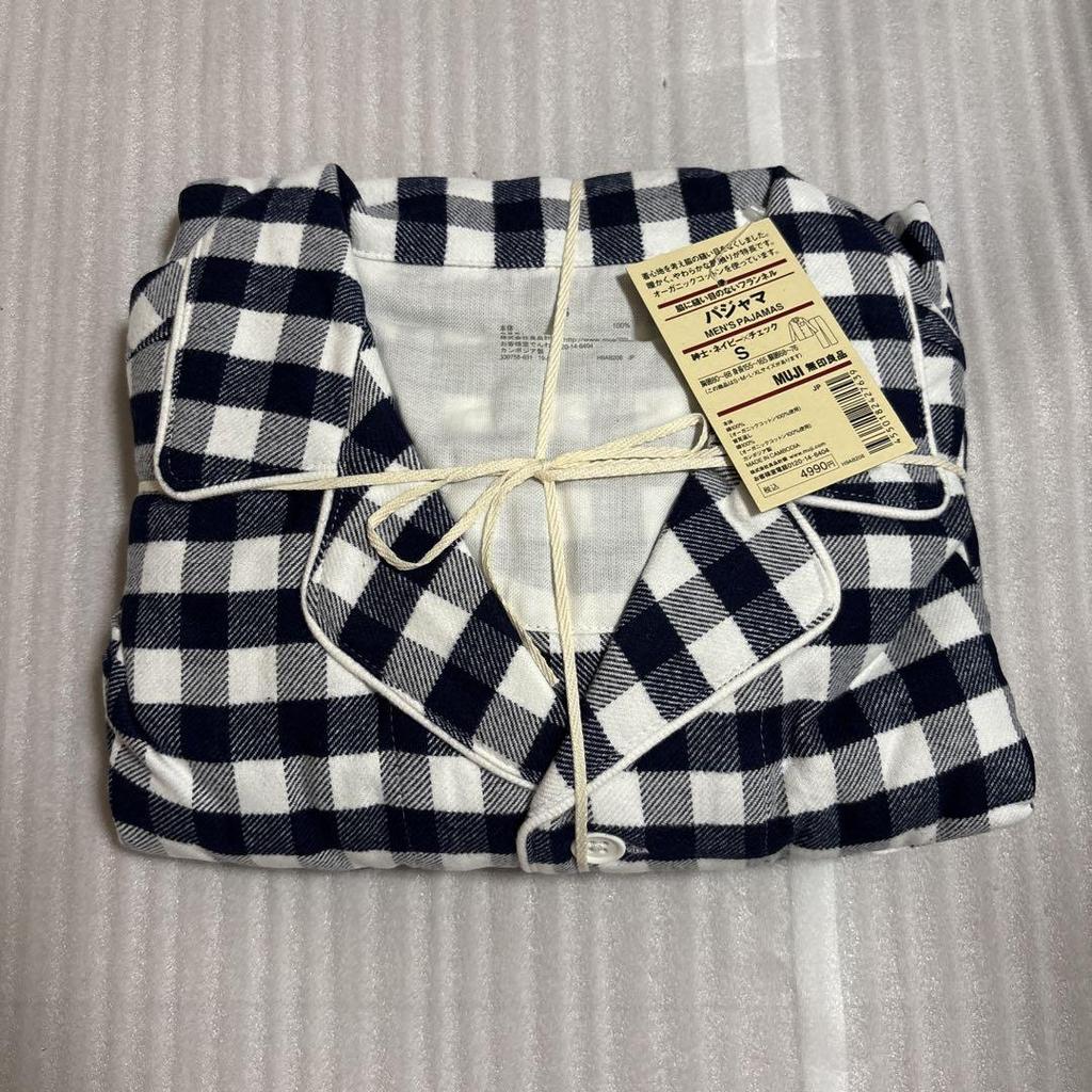 [USED] MUJI Seamless Flannel Pajamas, Check Pattern, BTS