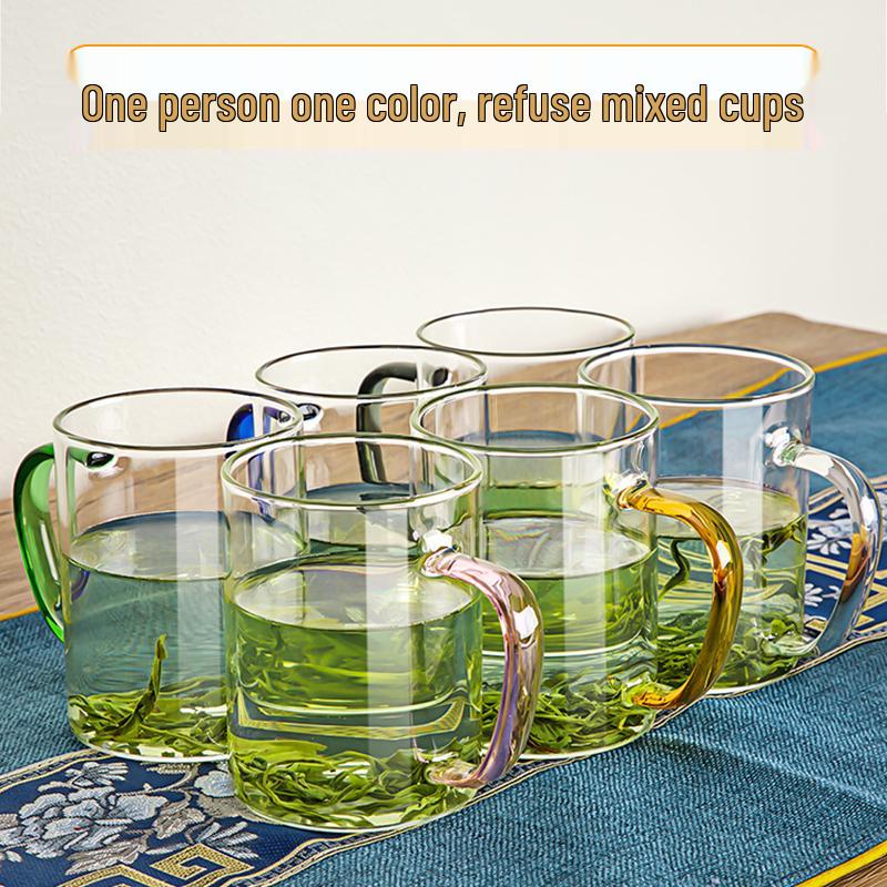 High-Temperature Resistant Borosilicate Glass Cup with Handle – Ideal for Tea, Coffee, Water, and Milk