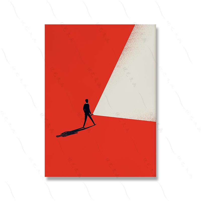 Ästhetisches minimalistisches rotes Wandbild, Druck, moderne Idee, Wohnzimmer, Heimdekoration, Leinwand, skandinavischer nordischer abstrakter Stil