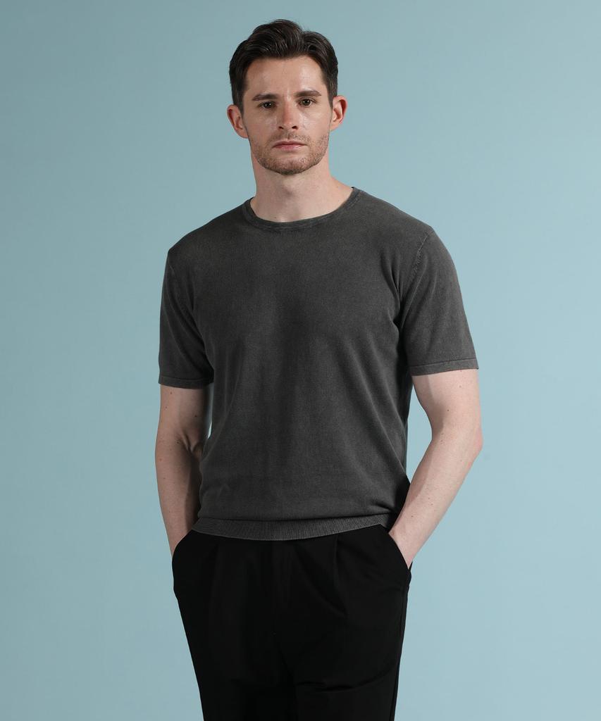 PANICALE Charcoal Vintage Washed Round Knit (Type B)
