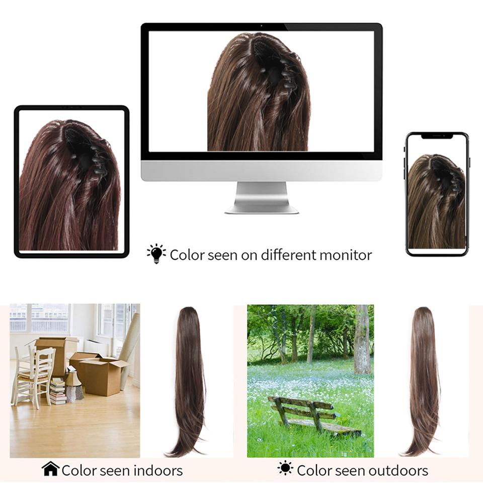 WTB Synthetic Wig Women Straight Ponytail Hair Extension Wig Small Clip-in Style Medium Length Straight Ponytail