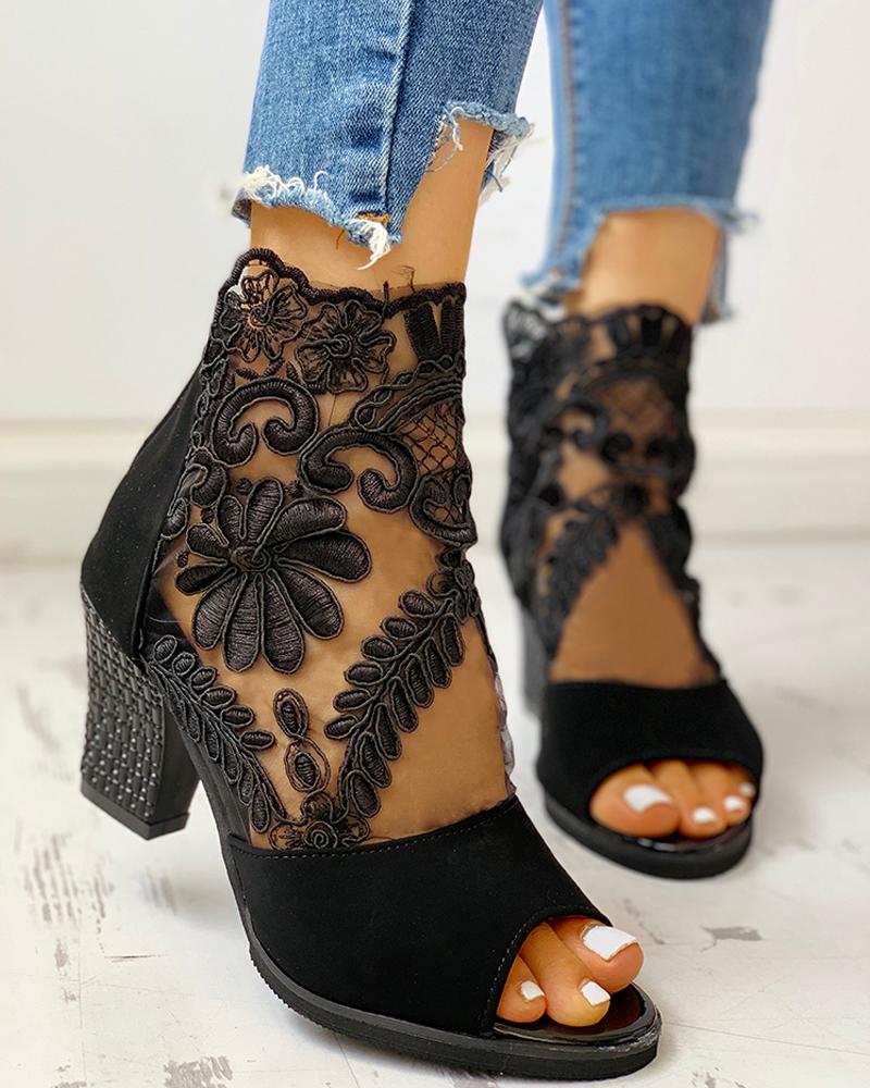 Womens Summer Sandals Casual Elegant Middle Heel High Heels Mesh Lace Up Shoes Large Size
