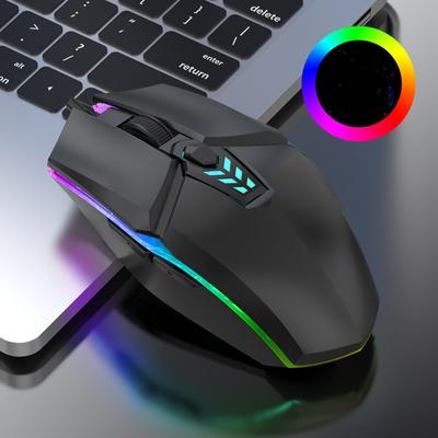 Kabelgebundene Gaming-Maus, 1600 DPI, optische 6-Tasten-USB-Maus mit RGB-Hintergrundbeleuchtung, Stummschaltung für Desktop-Laptop-Computer-Gamer