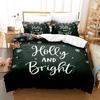 3D Happy New Year Bedding Set Christmas Happy Duvet Cover Pillowcase 2/3 Holiday Gift AU/EU/ES/DE Full Size Quick Drying Soft Home Textile