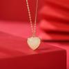 Hetian Jade Herz Anhänger Halskette - S925 Sterlingsilber, Elegantes Damen Accessoire