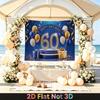 Gold 60th Balloon Birthday Backdrop 1pc - Celebration Decor