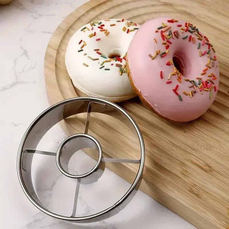 Silver Gold Stainless Steel Donut Mold Doughnut Desserts Bread Cutter Maker Cake Decorating Tools Kitchen Home Baking Supplies