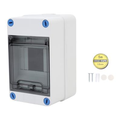 4 Way Distribution Box IP66 Water Proof DIN Rail Power Junction Box Outdoor Circuit Breaker Enclosure Blue Screws