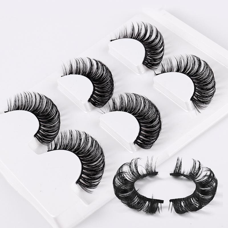 Roll 3 Pairs Of Chemical Fiber False Eyelashes Simulation Curled Thick Eyelashes
