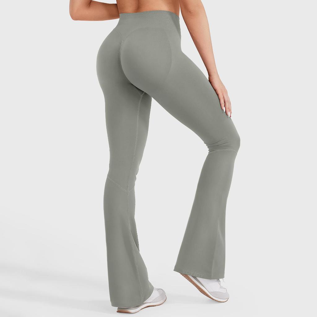 Women's Minied Flared Leggings, Hidden Tight-fitting Pants, Seamless Workout Butt-lifting Compression Flared Pants