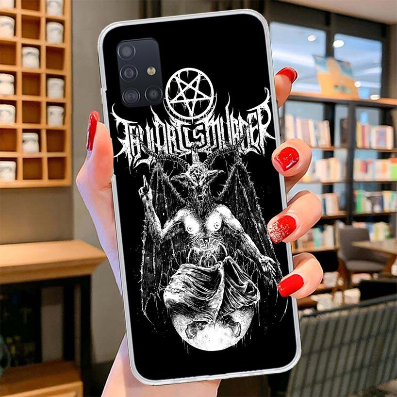 

Satanic Goat Satan Devil Cover Phone Case For Samsung Galaxy A12 A22 A32 A52 A72 A02S Phone Case Note 20 Ultra 10 S10 Plus A51 A Samsung Note 10