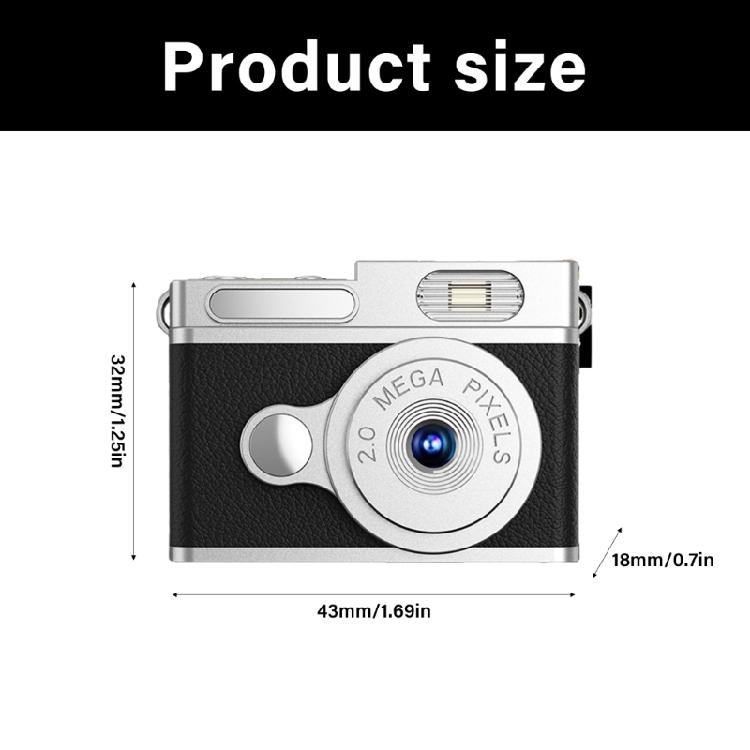 Retro Camera 12MP Photo Capture 1080P Video Recording Keychains Attachment Long Service Battery For Daily Use