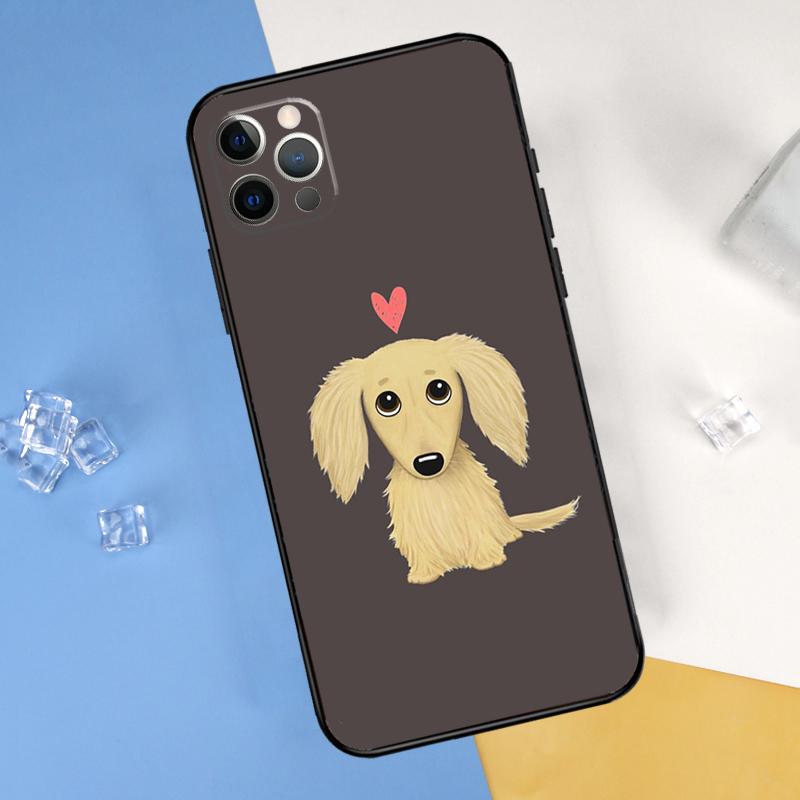 

Cartoon Dachshund Dog Phone Case For iPhone 16 15 13 11 12 14 Pro Max Mini X XR XS Max Plus Soft Cover iPhone XR