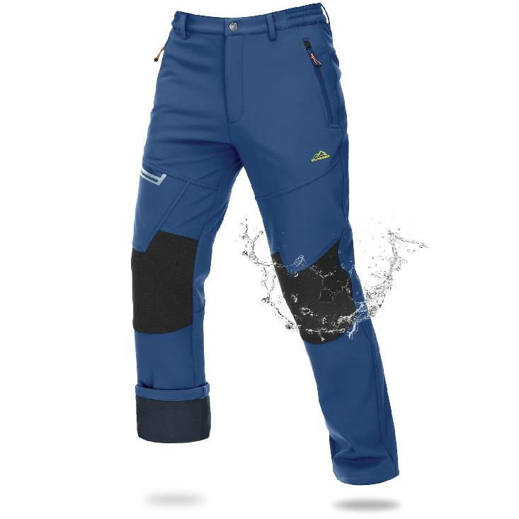 MAGCOMSEN Softshell Ski Pants Mens Winter Warm Fleece Lined Snow Trousers Waterproof Windproof Hiking Outdoor Thermal Pants