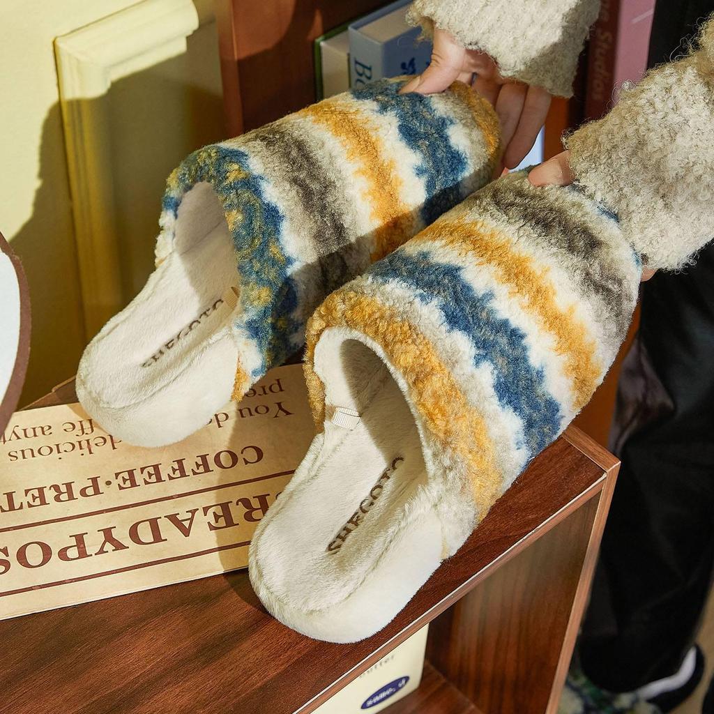 Ant's Love Plaid Fashion Comfortable Home Couple Style Closed-Toe Cotton Slippers for Men and Women - Autumn & Winter Collection