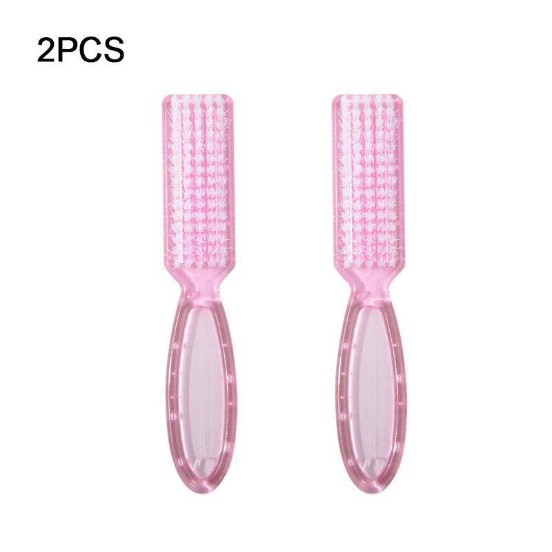 New 2PCS Nail Cleaning Brush Long Handle Brush Square Head Dust Nail Brush Nail Cleaning Nails XJS11