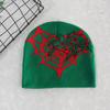 Heart Shape Spider Web Pattern Knitted Cap Winter Warm Fashionable Gift Casual