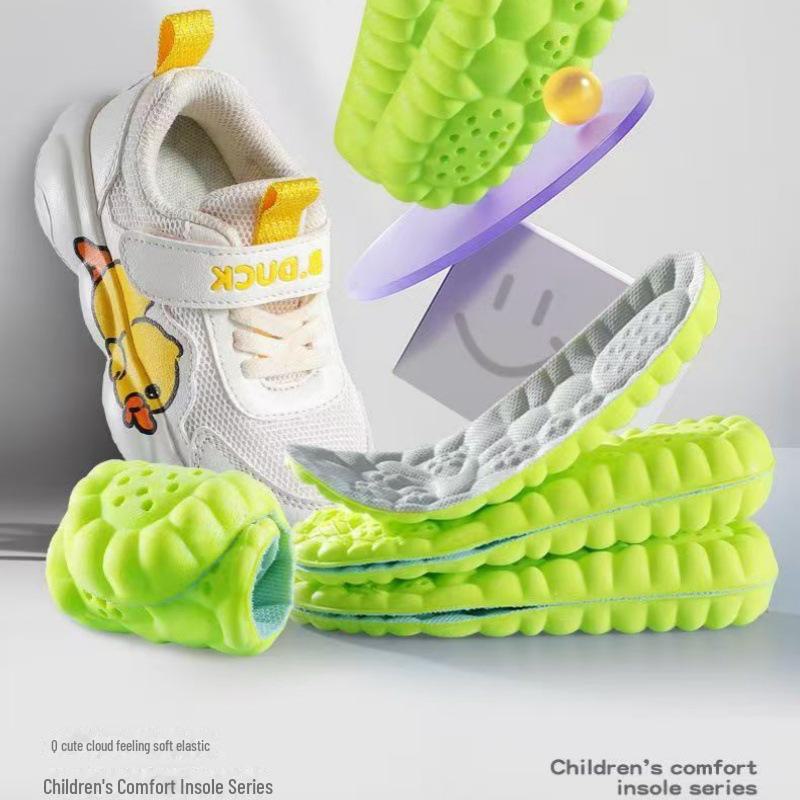 Super Soft PU Kids' Insoles: Shock-Absorbing, Sweat-Absorbent, Breathable, Non-Slip, for Boys and Girls
