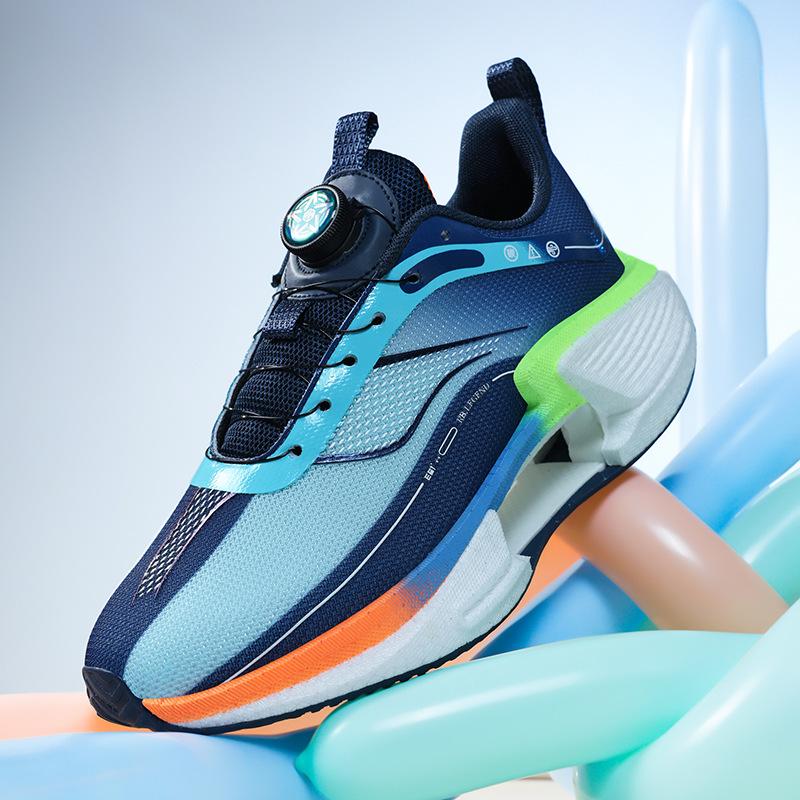 

Новая детская спортивная и повседневная обувь для детей среднего и старшего возраста, мужская обувь с вращающейся кнопкой, кроссовки для бега, сверхлегкая амортизация, детская карбоновая подошва 40