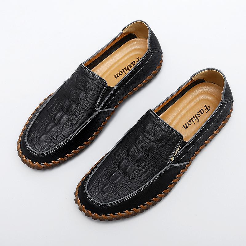 Men's Casual Leather Shoes Loafers Moccasin Breathable Slip On Boat Soft Driving Shoes