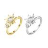 Anti Stress Spinner Ring For Women Adjustable Copper Jewelry With Floral Zircon Accents Anxiety Relief Gift