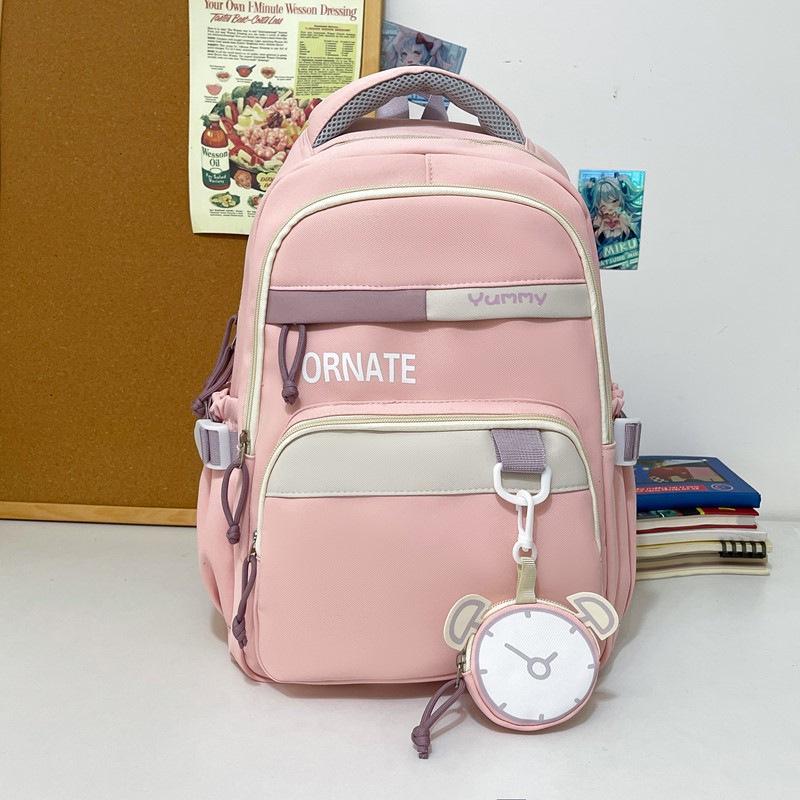 

Cute 2025 Ultra-light Backpack: Large Capacity, Fashionable, Versatile for Travel & School 26x40x16 cm (Small Bag 8x8x1.5 cm) розовый