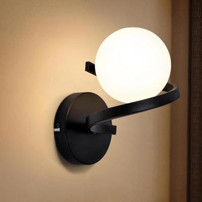 Wall Lamp - NETTLIFE - Glass Ball - G9 - Black Metal - 1 Bulb
