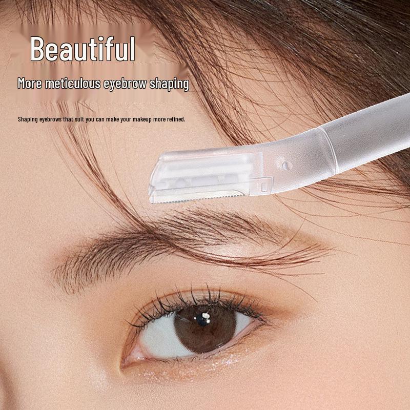 Portable Crescent Eyebrow Shaver Set - Anti-Scratch Beauty Scissors & Trimmer for Beginners