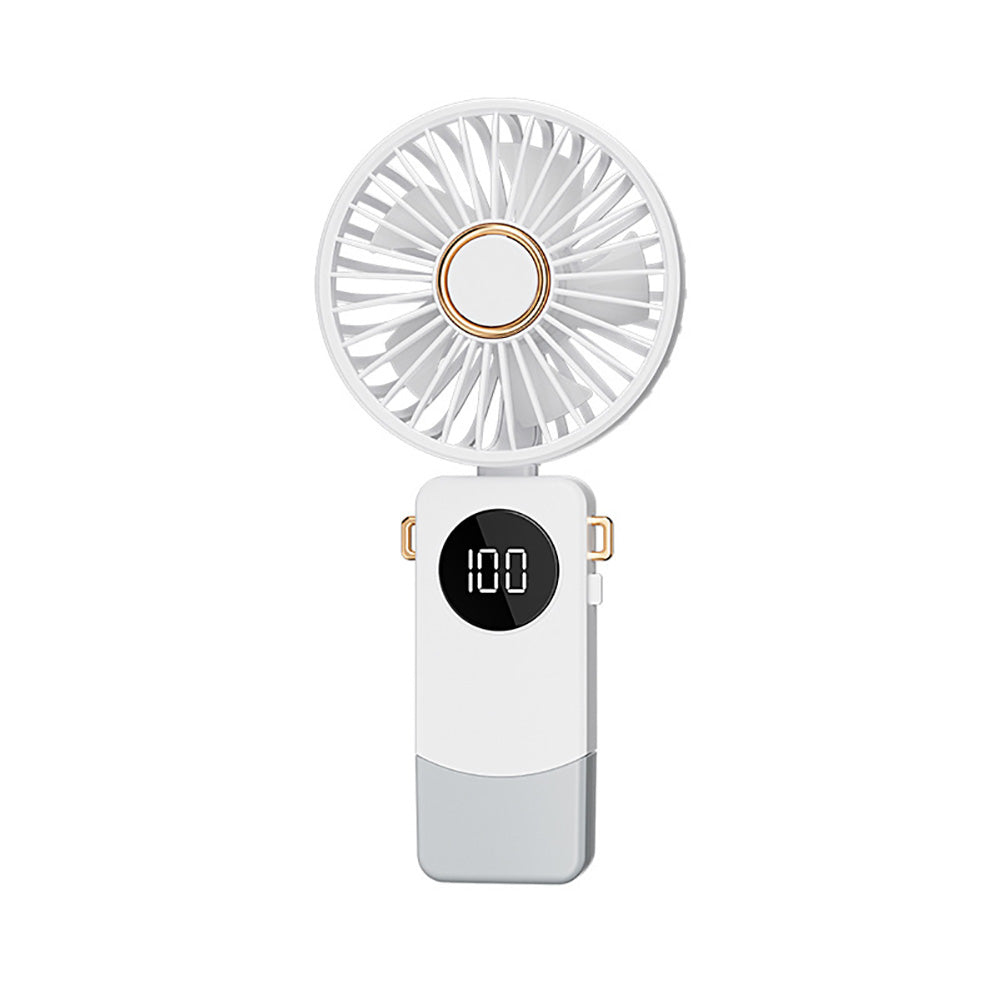 2024 New Fan Portable Handheld Fold Office Desktop Multifunctional Folding Double Battery 3600mAh Electric Fan with Neck Lanyard