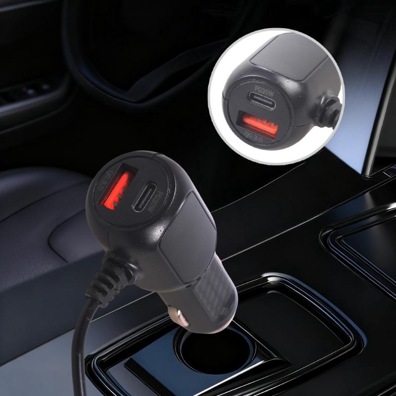 20W USB C Vehicle Chargers 18W .0 Port Small Current Allocation Vehicle Adapter for Car Electronics Charging Use