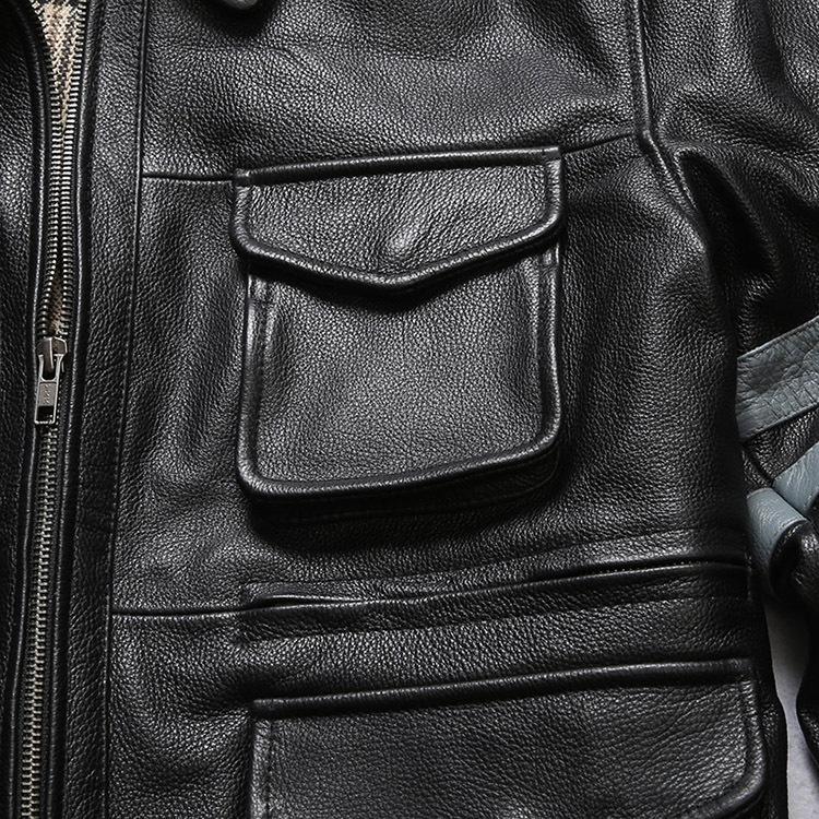 Casual Real Cowhide Genuine Leather Jacket Slim Mens Clothes Spring Autumn Men's Cow Leather Clothing