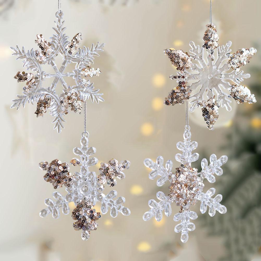 

Акриловые рождественские украшения из снежинок и блесток, изысканные украшения