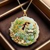 Painted Alloy Enamel Pendant Artistic Chinese Style Skin-friendly Jewelry for Women Traditional Costume Matching Accessory