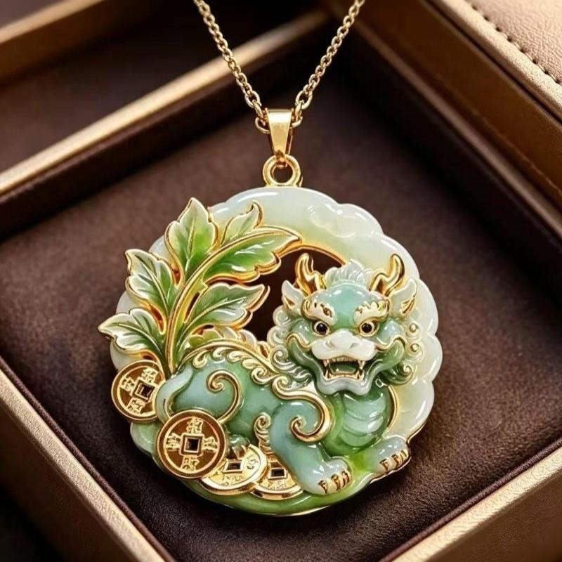 Painted Alloy Enamel Pendant Artistic Chinese Style Skin-friendly Jewelry for Women Traditional Costume Matching Accessory