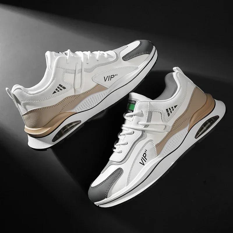 Hot Sale Leather Lace-up Outdoor Sports Running Fashion Casual Men's Shoe Walking Comfortable Shoes 2024 Fall New