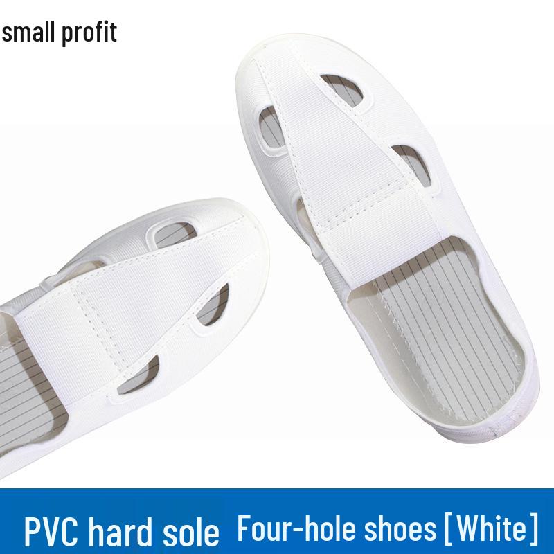 Lightweight Anti-Static PVC Work Shoes for Men & Women - Dust-Free, Hard Sole, Four-Hole Design